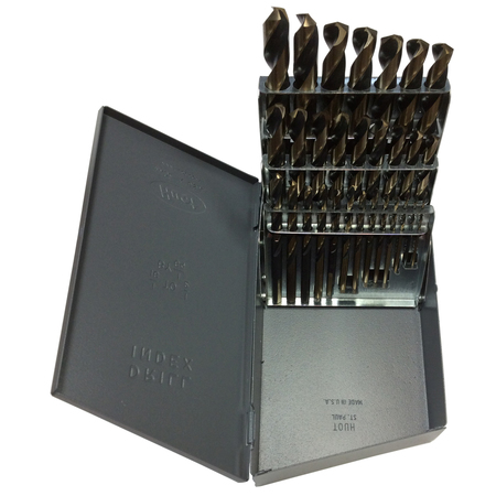 Drill America 1/16"-1/2"x64ths 29Pc. Black & Gold Mechanic Length Drill Bit Set KFD29ML-SET